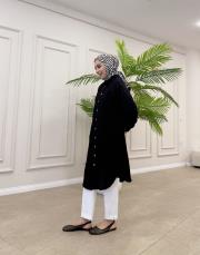 uzun basic müslin gömlek siyah 2