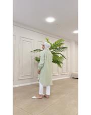 uzun basic müslin gömlek mint 3