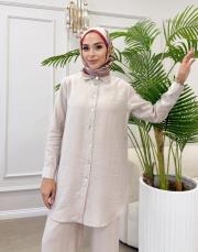 luva tencel gömlek bej