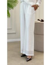 luva tencel bol paça pantolon beyaz
