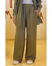 luva tencel bol paça pantolon haki