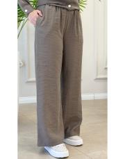 luva tencel bol paça pantolon kahve
