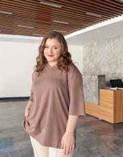 monel v yaka basic t-shirt kahve