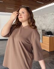 monel v yaka basic t-shirt kahve 3