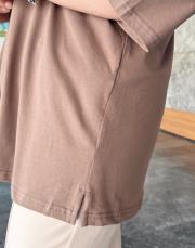 monel v yaka basic t-shirt kahve 4