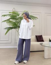 yandan bağlama detay gömlek beyaz 4