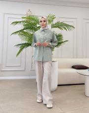 yandan bağlama detay gömlek mint 3