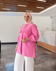 balon kol gömlek pembe 2