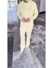 dikiş detay basic takım sarı 4