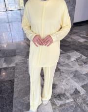 dikiş detay basic takım sarı 5