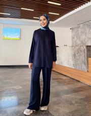 dikiş detay basic takım lacivert 2