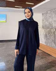 dikiş detay basic takım lacivert 5