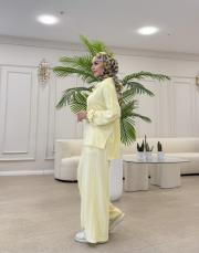 fermuarlı penye bomber takım sarı 3