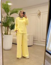 fermuarlı penye bomber takım sarı 4