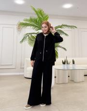 fermuarlı penye bomber takım siyah 2