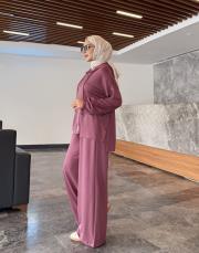 fermuarlı penye bomber takım mürdüm 2