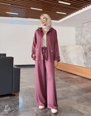 fermuarlı penye bomber takım mürdüm 3