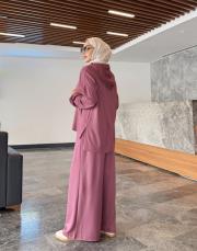 fermuarlı penye bomber takım mürdüm 4