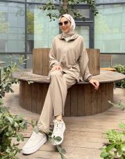 fermuarlı penye bomber takım haki