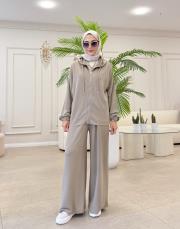 fermuarlı penye bomber takım haki 2