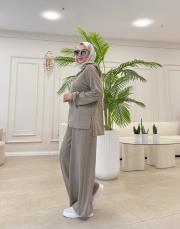 fermuarlı penye bomber takım haki 3