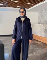 fermuarlı penye bomber takım lacivert 3