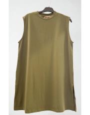 venna sıfır kol uzun basic içlik haki