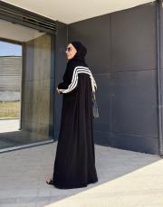 liora şerit detay elbise siyah