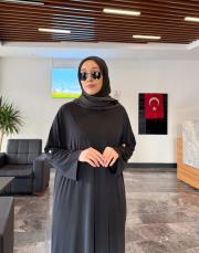 ince basic elbise siyah 4