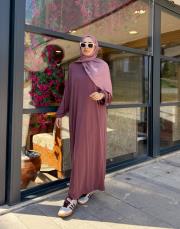 ince basic elbise mürdüm 3