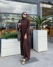 ince basic elbise kahve