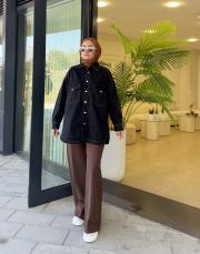 basic kot ceket siyah 3