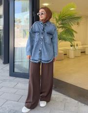 basic kot ceket mavi