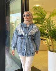 kanat desen kot ceket mavi 2