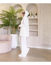 solea örme kapüşonlu sweat beyaz 2