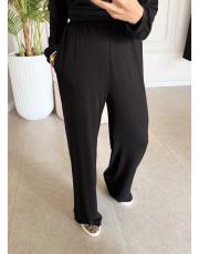 solea örme palazzo pantolon siyah 2