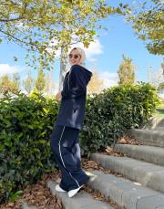 calira kapüşonlu hırka lacivert 3