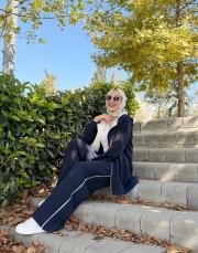 calira kapüşonlu hırka lacivert 4