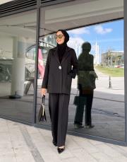 scuba ceket takım siyah 2