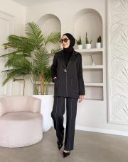 scuba ceket takım siyah 4