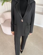 scuba ceket takım siyah 6