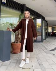 triko uzun hırka kahve 2
