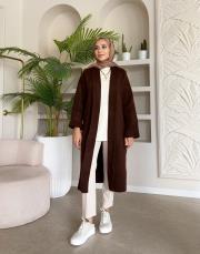 triko uzun hırka kahve 4