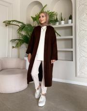 triko uzun hırka kahve 5