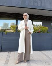 angora uzun hırka ekru 2