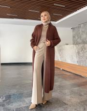 angora uzun hırka kahve 2