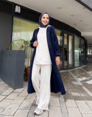 angora uzun hırka lacivert