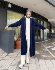 angora uzun hırka lacivert 4