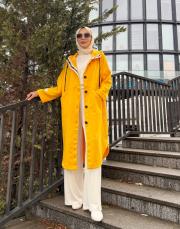 üç iplik düğmeli kap sarı 2