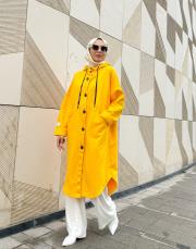 üç iplik düğmeli kap sarı 4